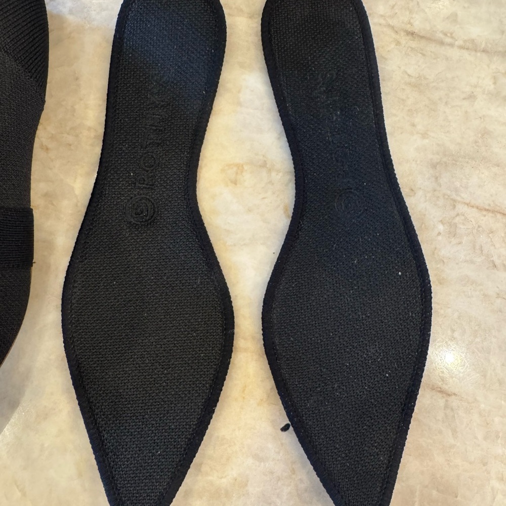 Rothy's Black Pointed Bow Flats - Picture 3 of 9